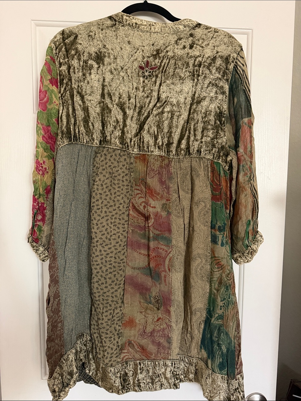 Vibrant Patchwork Floral Boho Dress - Picture 6 of 6